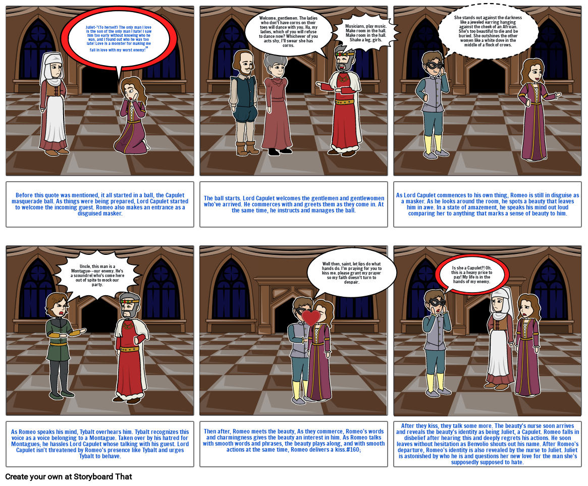 Romeo And Juliet Act 1 Scene 5 Storyboard By 179a1e9e