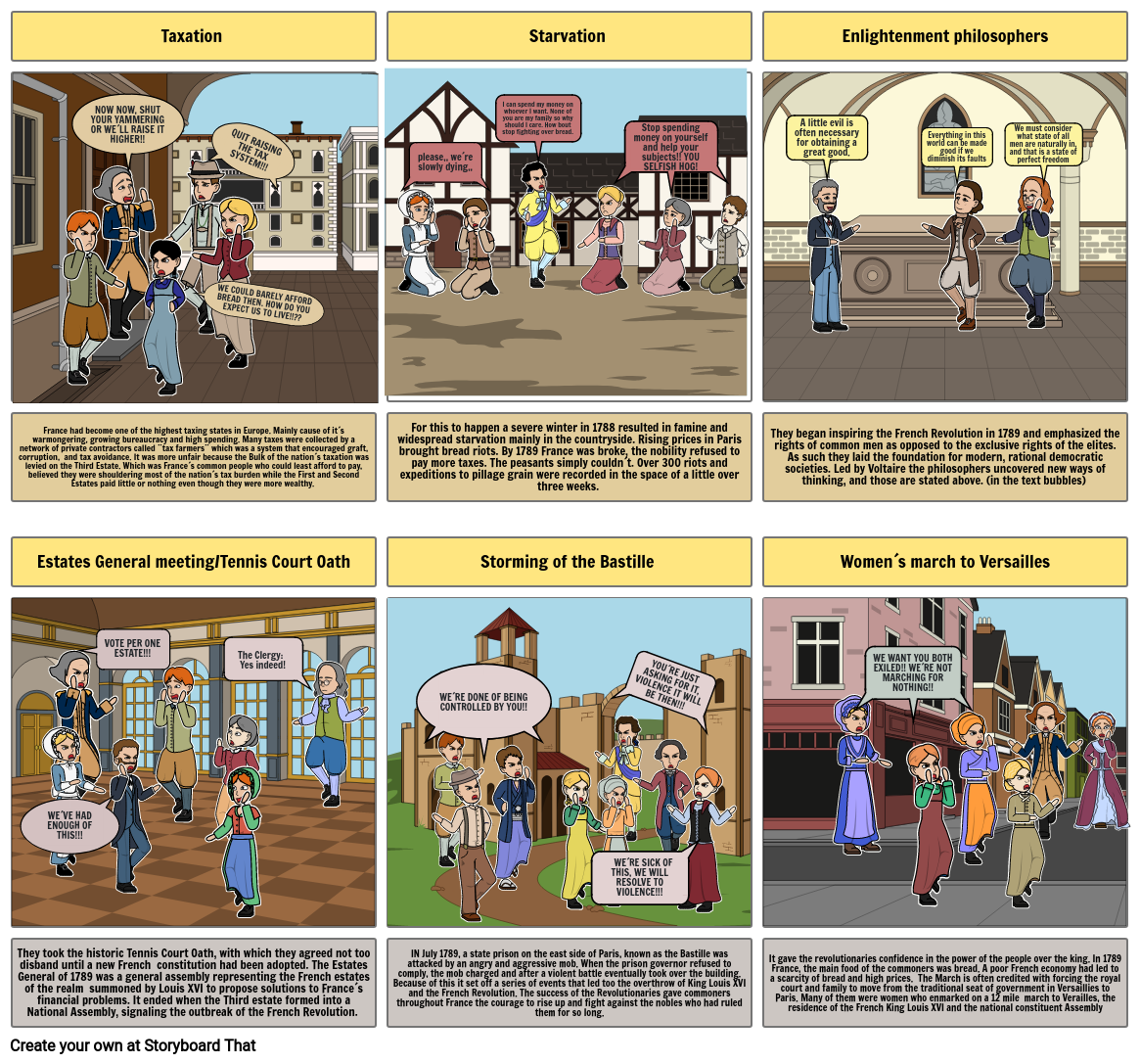 The French Revolution Storyboard By 17ed9267