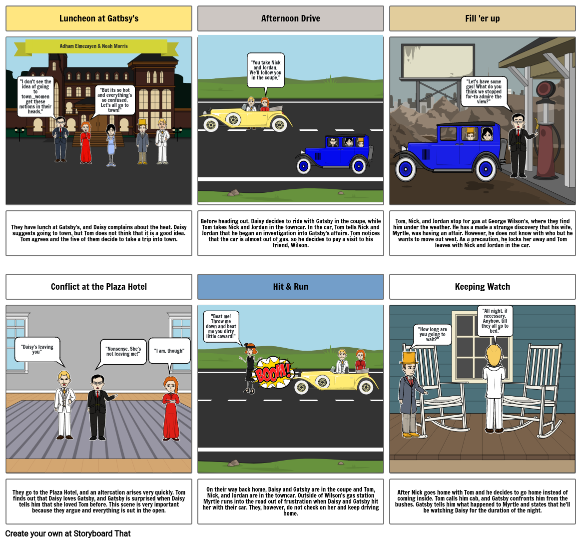 Chapter 7 The Great Gatsby Storyboard by 17f0c44f