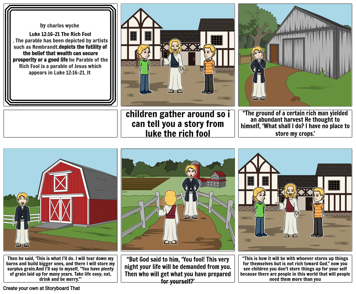 Luke 12 16 21 The Rich Fool Storyboard Por 18231047