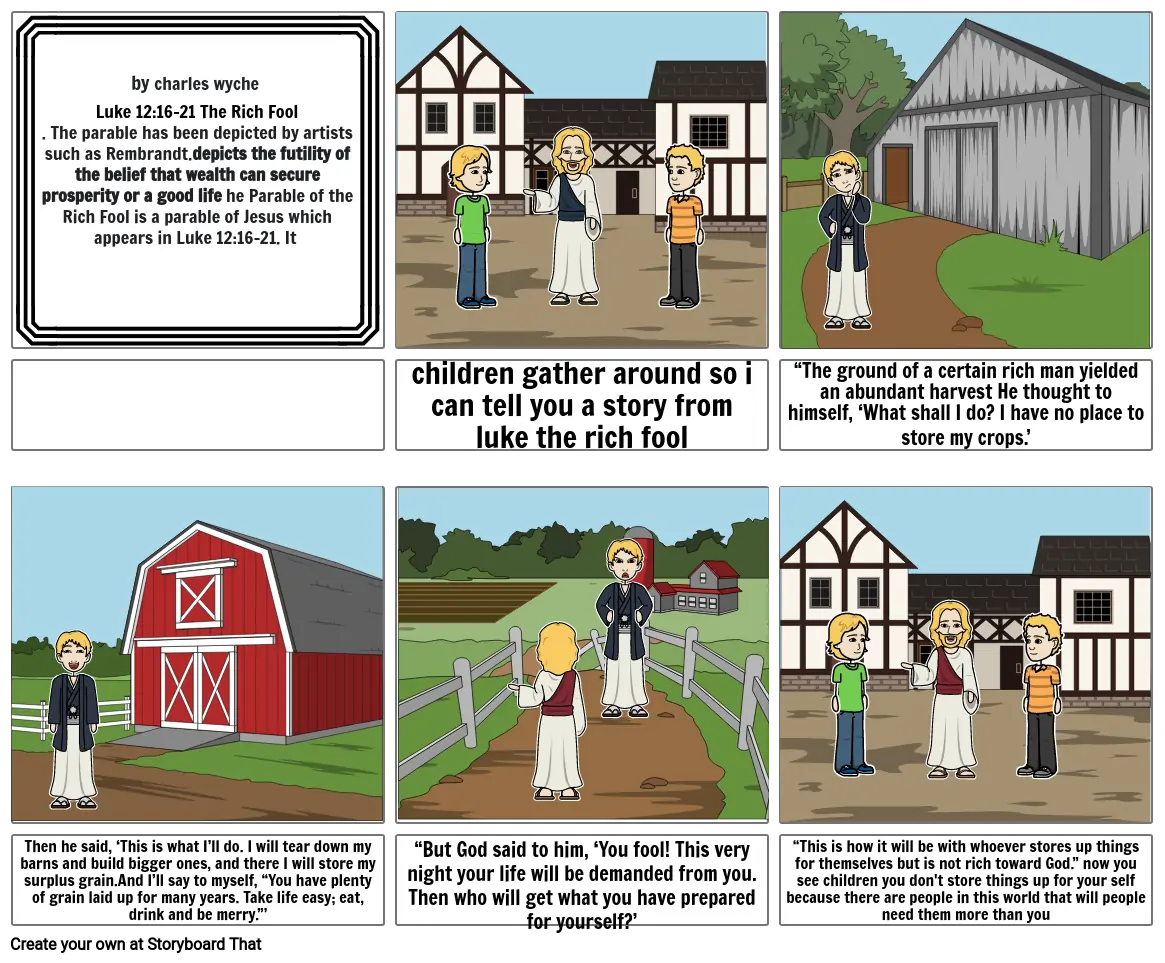 Luke 12 16 21 The Rich Fool Storyboard Por 18231047 luke-12-16-21-the-rich-fool-storyboard-por-18231047