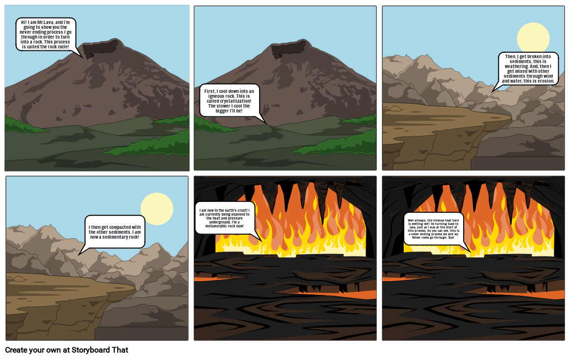 Rock cycle comic Storyboard by 1839c113