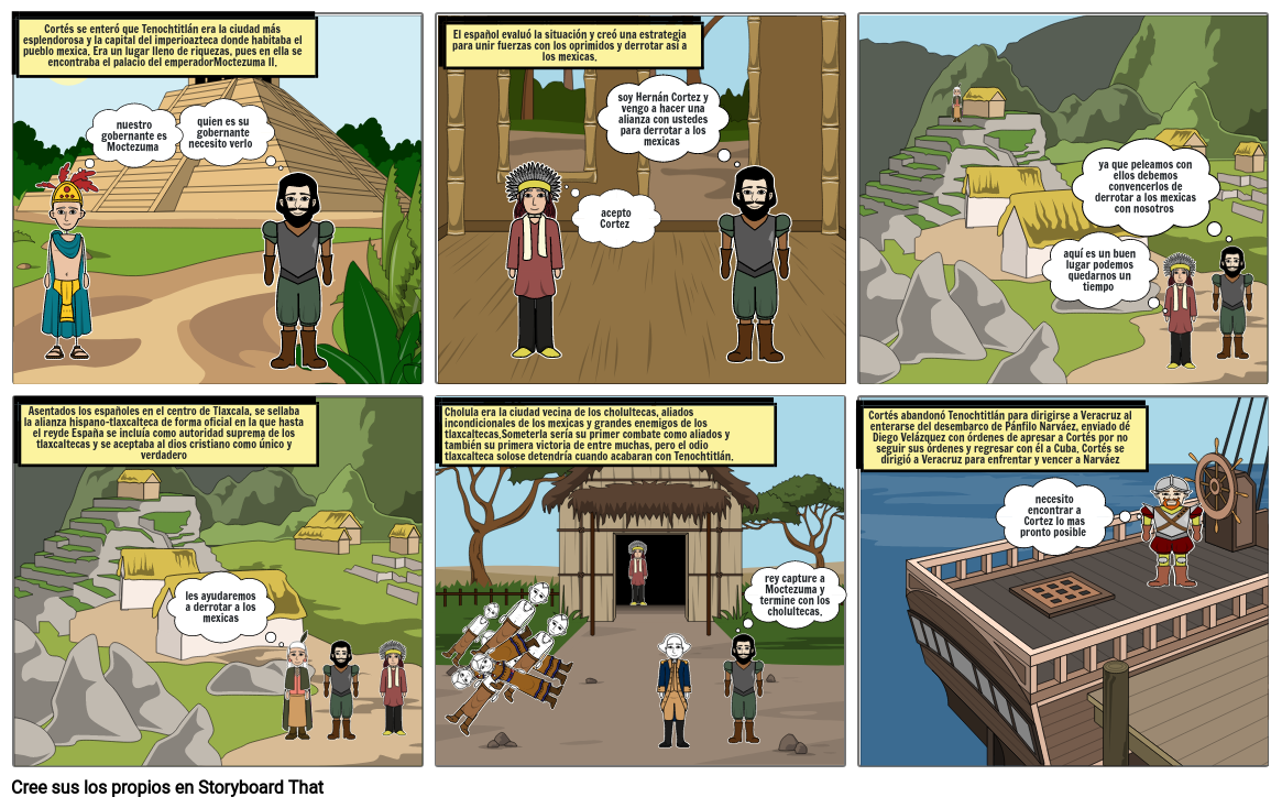 Comic De Conquista De México Tenochtitlán Storyboard 3461