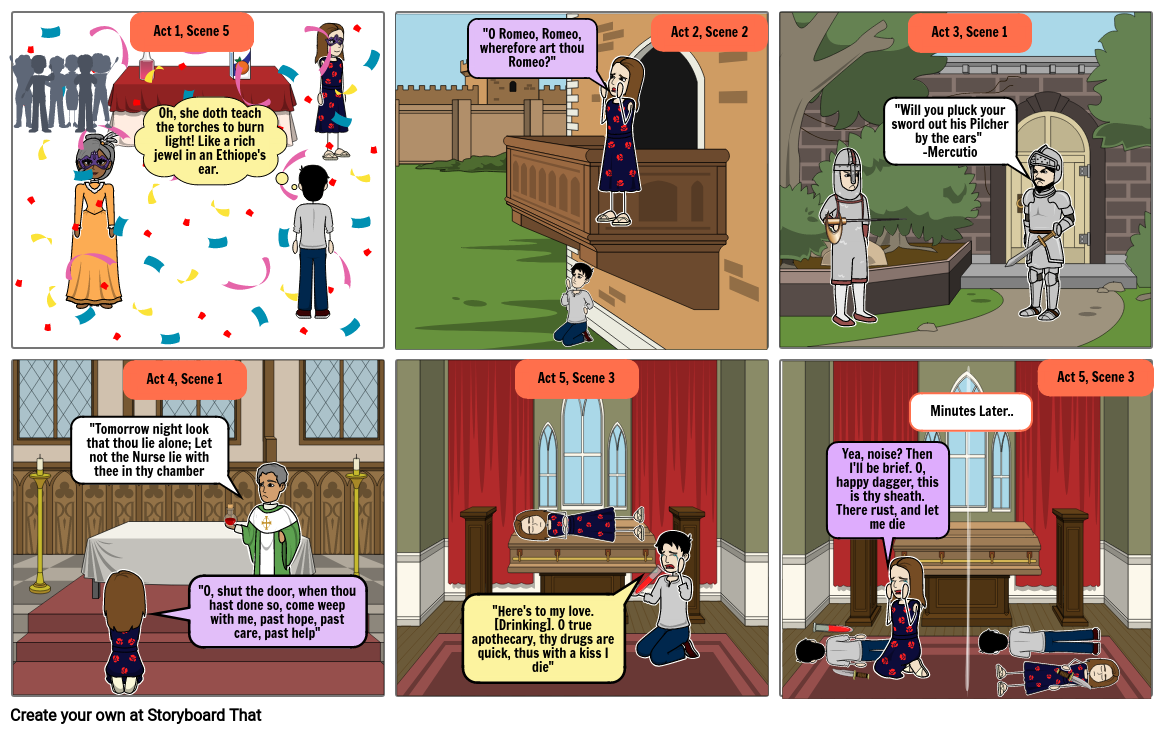 Romeo And Juliet Comic Strip Storyboard By 18cfdc53 