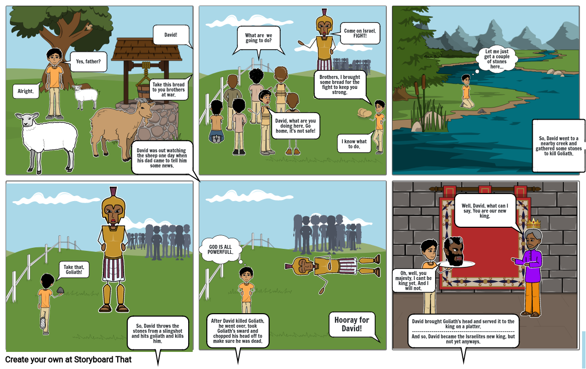 David and Goliath Story Storyboard by 18d6160e