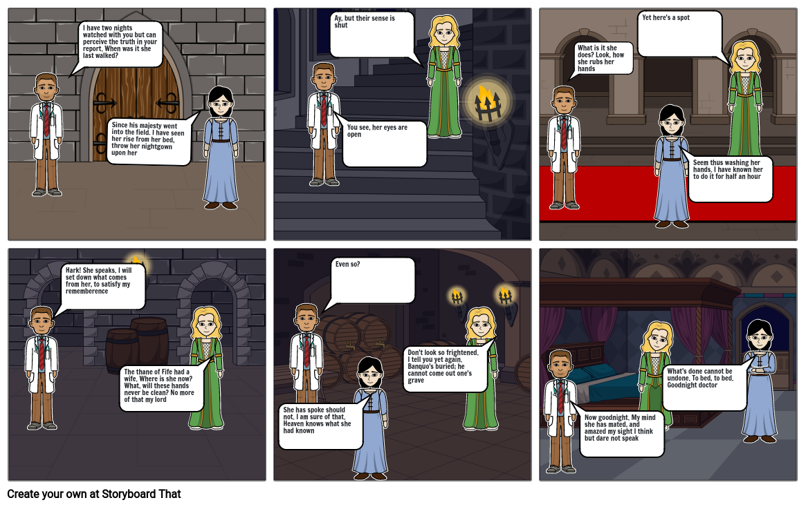 Macbeth Act 5 Scene 1 Storyboard by 18e61b27