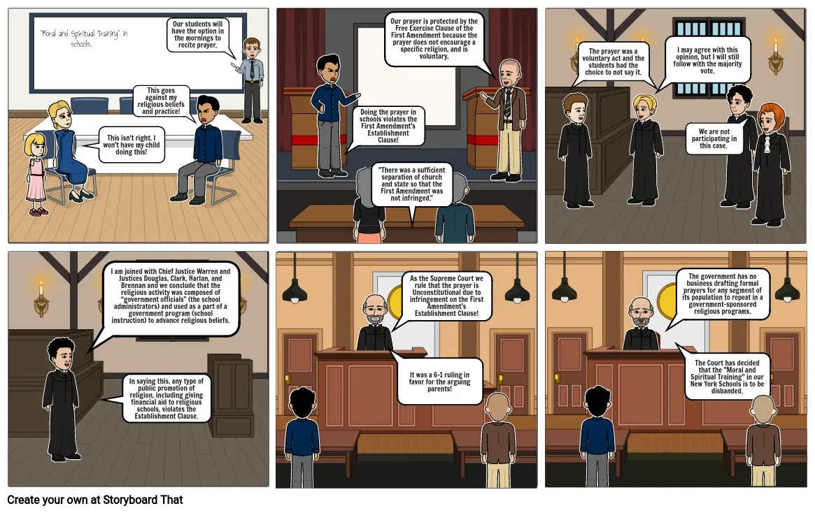 Engel V. Vitale Supreme Court Case Storyboard by 193c2d37