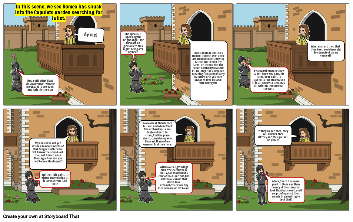 Creating a Storyboard for a Shakespeare Scene Project: Storyboard