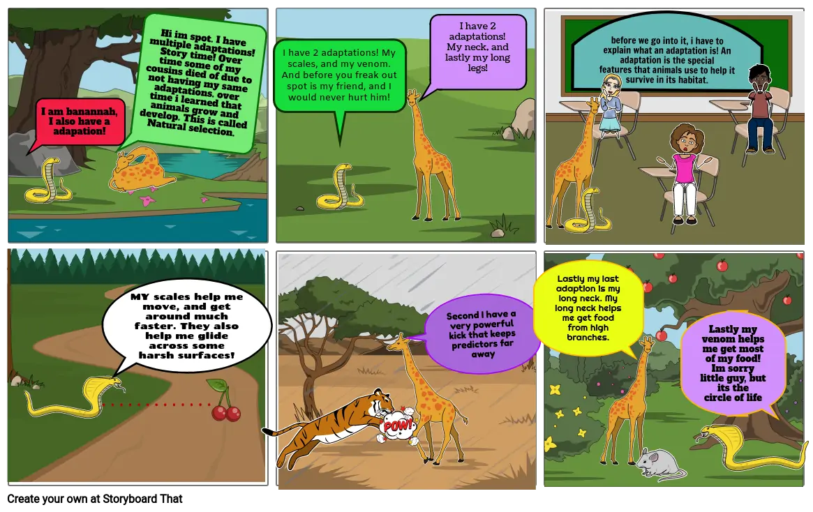 Animal adaptations Storyboard by 19fba896