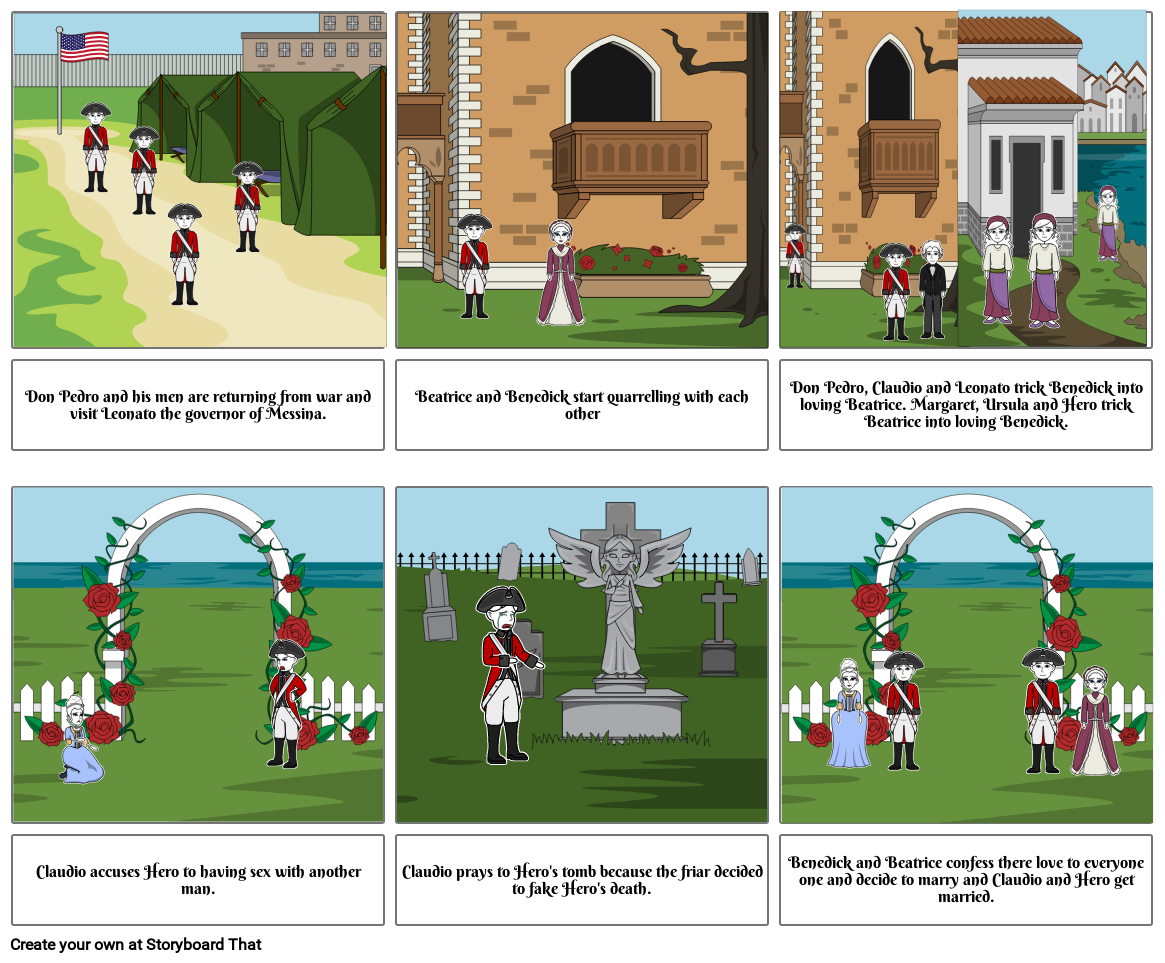 Summary Of Much Ado About Nothing Storyboard By 19scriven