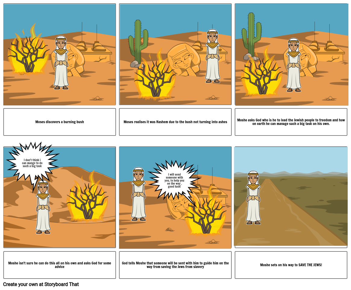 Moshe And The Burning Bush Storyboard By 19srickman