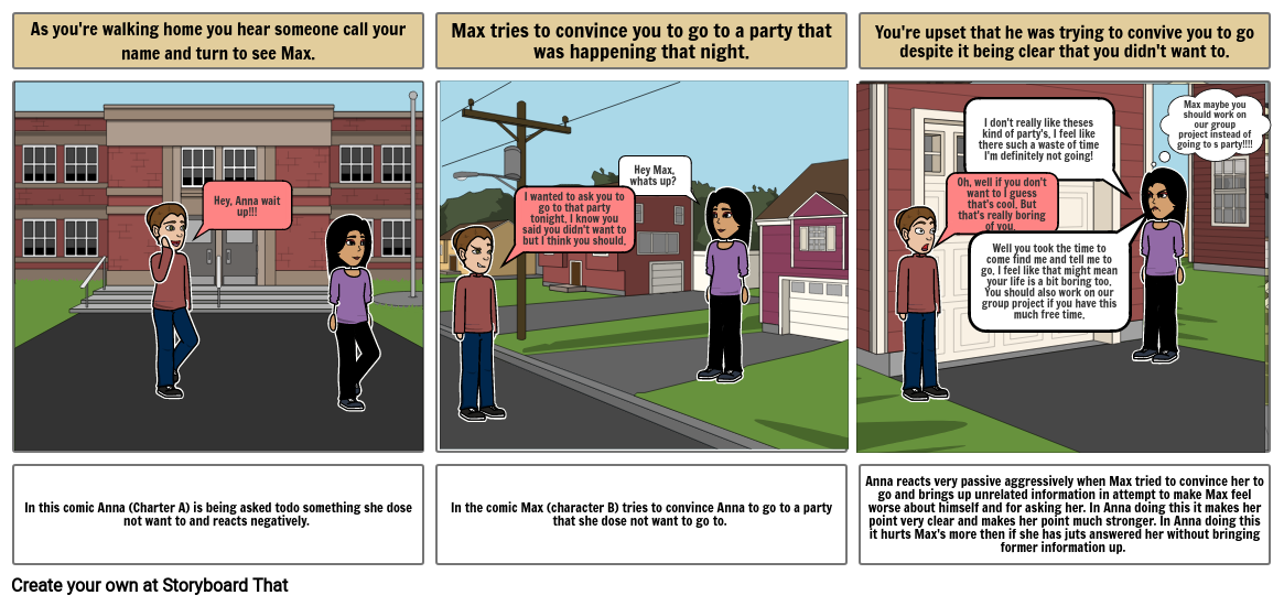 Communication Comic Strip Assignment Storyboard