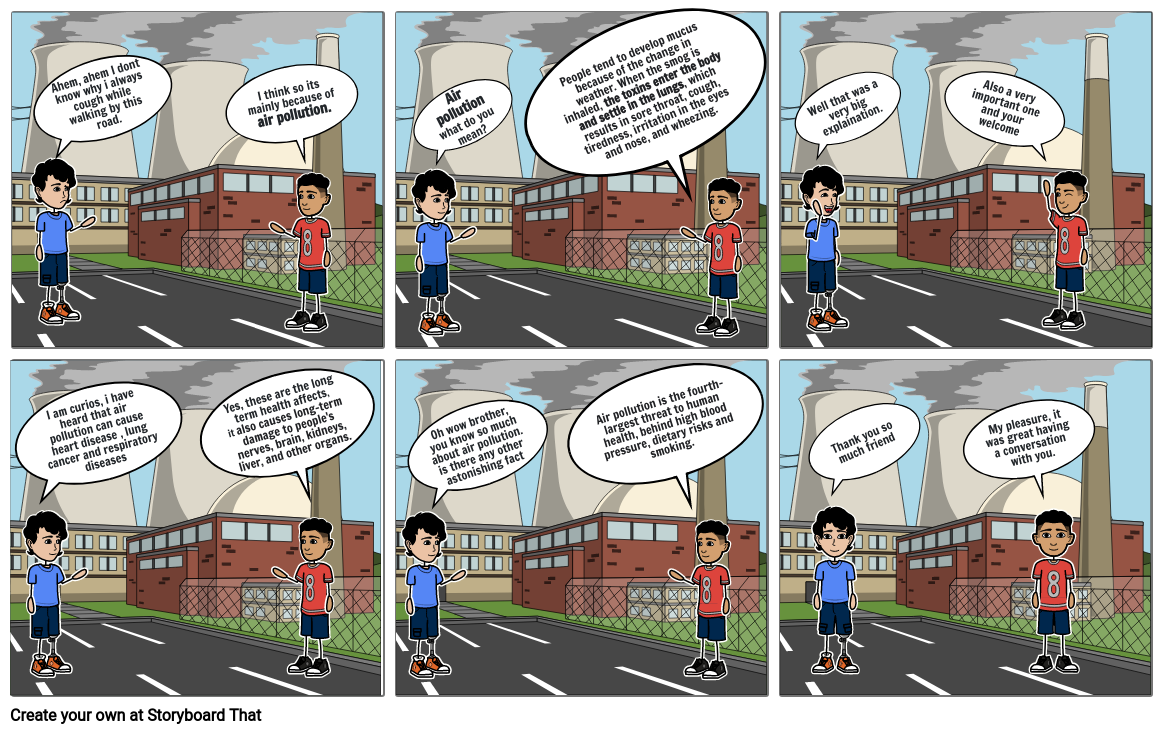 Vibhor, Comic Strip on Air pollution Storyboard