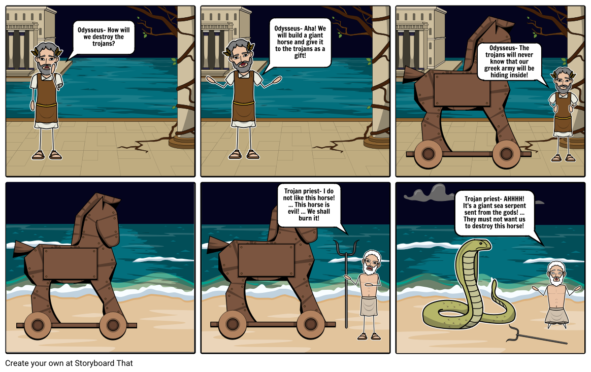 The Iliad: Trojan Horse Storyboard by 1a55eb2f4382