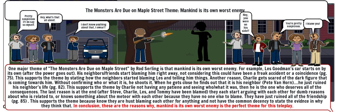 The Monsters Are Due on Maple Street Theme: