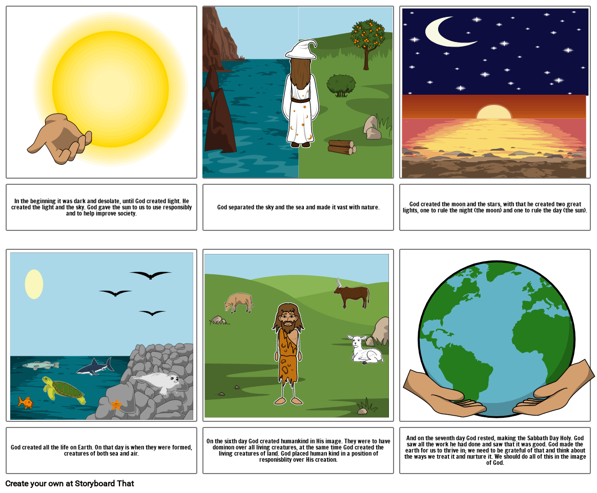 Creation Story Storyboard by 1aa4dd56