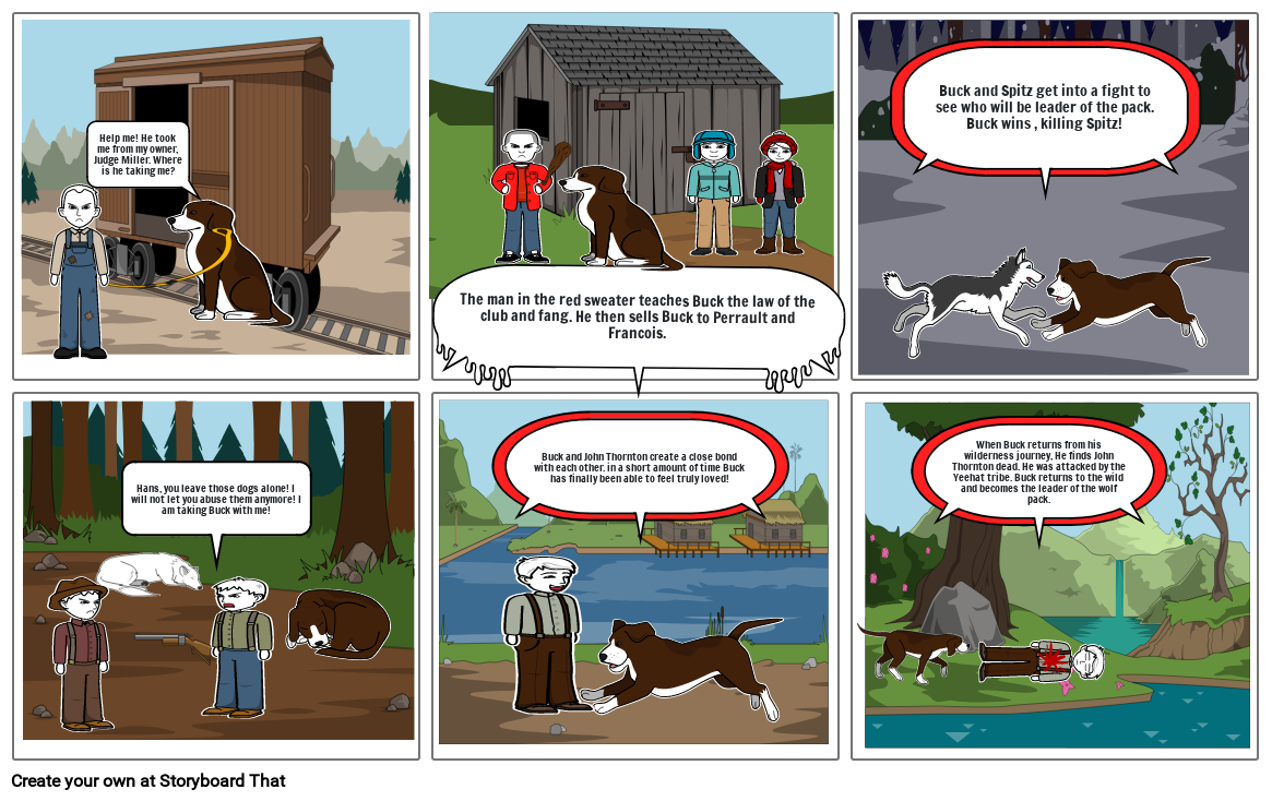 Chapter 6 Summary Call Of The Wild The Call of the Wild Storyboard by 1ab58033