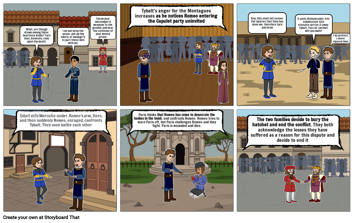 Romeo and Juliet project Storyboard por 1ae70707