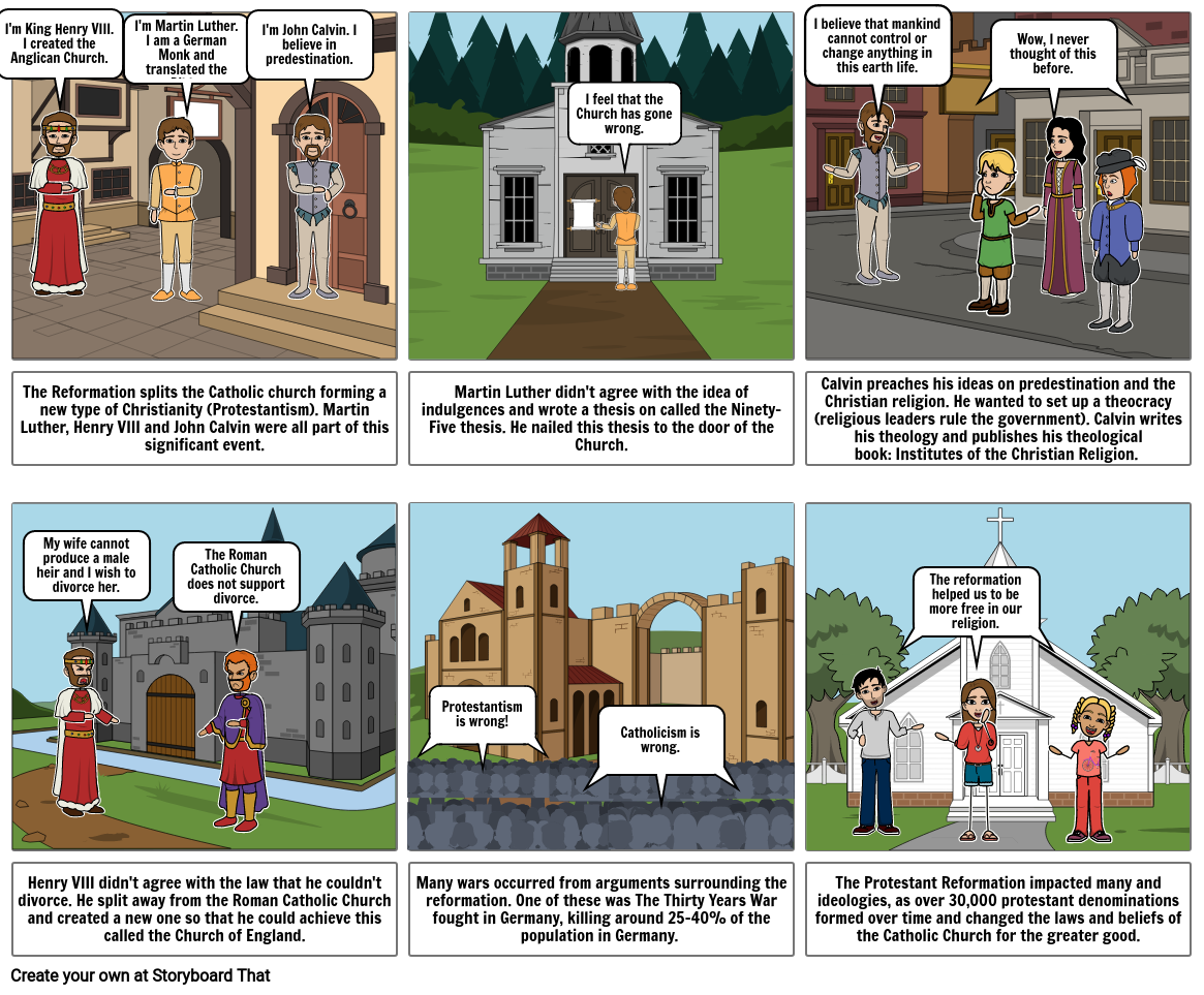 The Protestant Reformation Storyboard by 1aeae0ed