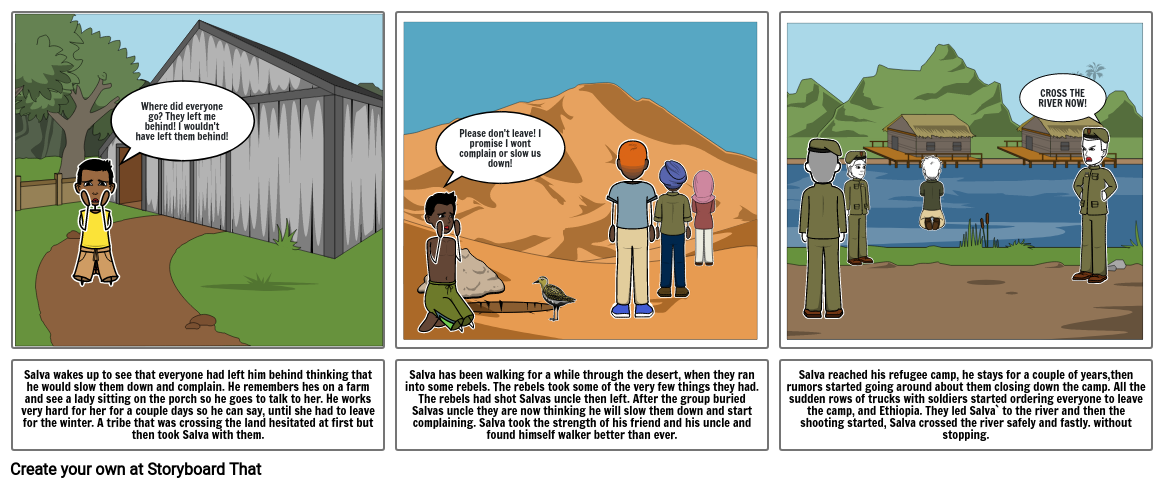 A Long Walk To Water Comic Strip Storyboard by 1b12161b