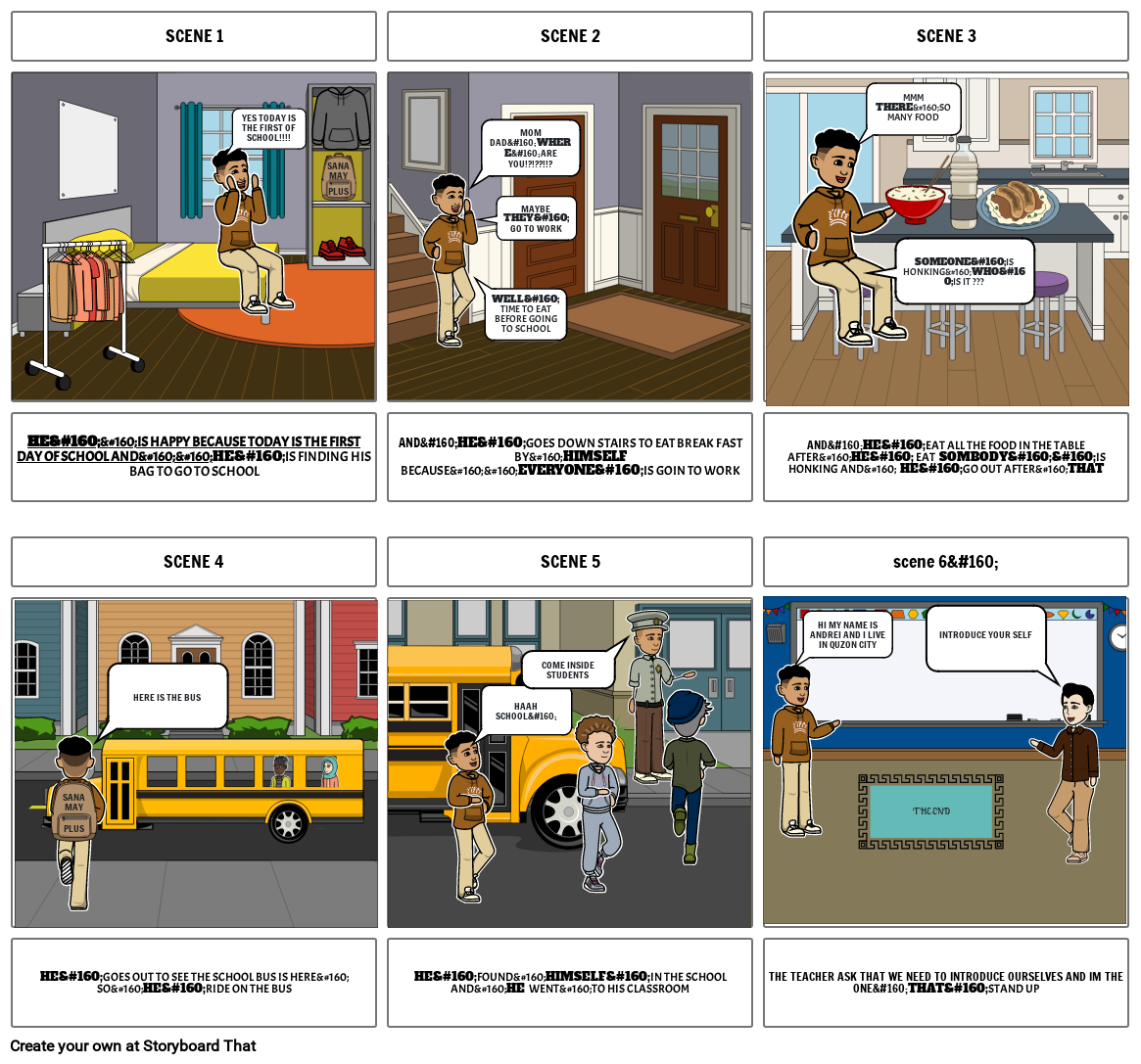 1ST DAY OF SCHOOL Storyboard By 1b1e3da8