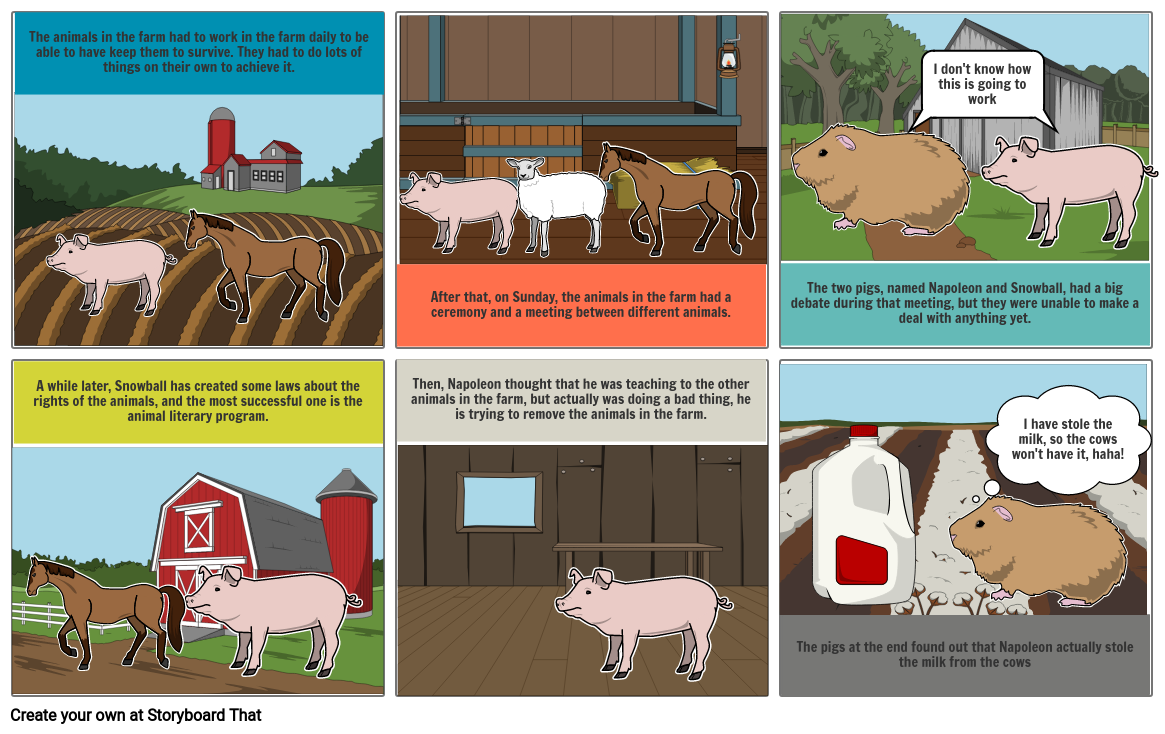 Animal Farm chapter 3 Storyboard by 1b9b9989