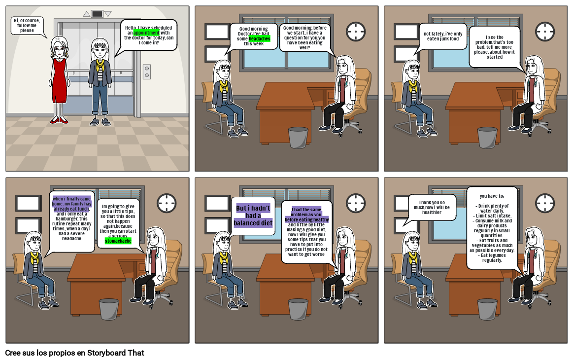 English comic about be healthier Storyboard by 1b9cda74