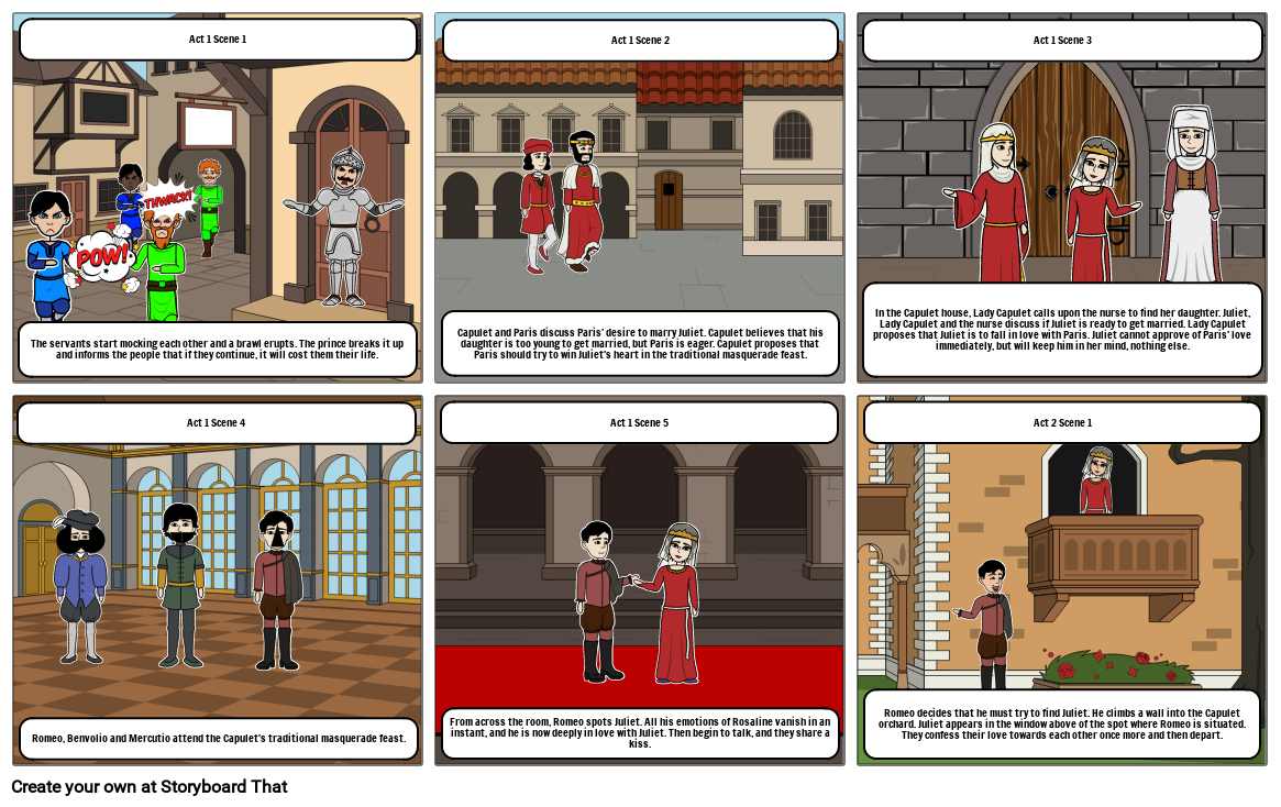 Romeo and Juliet Storyboard Model Storyboard by 1c0e726d