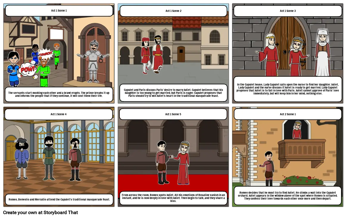 Romeo and Juliet Storyboard Model