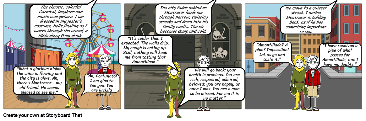 Cask of Amontillado Storyboard