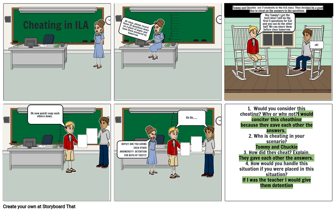 Academic Dishonesty Storyboard