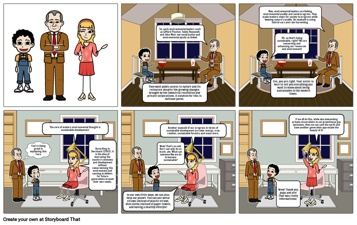 Global Environmental Citizenship Comic Storyboard