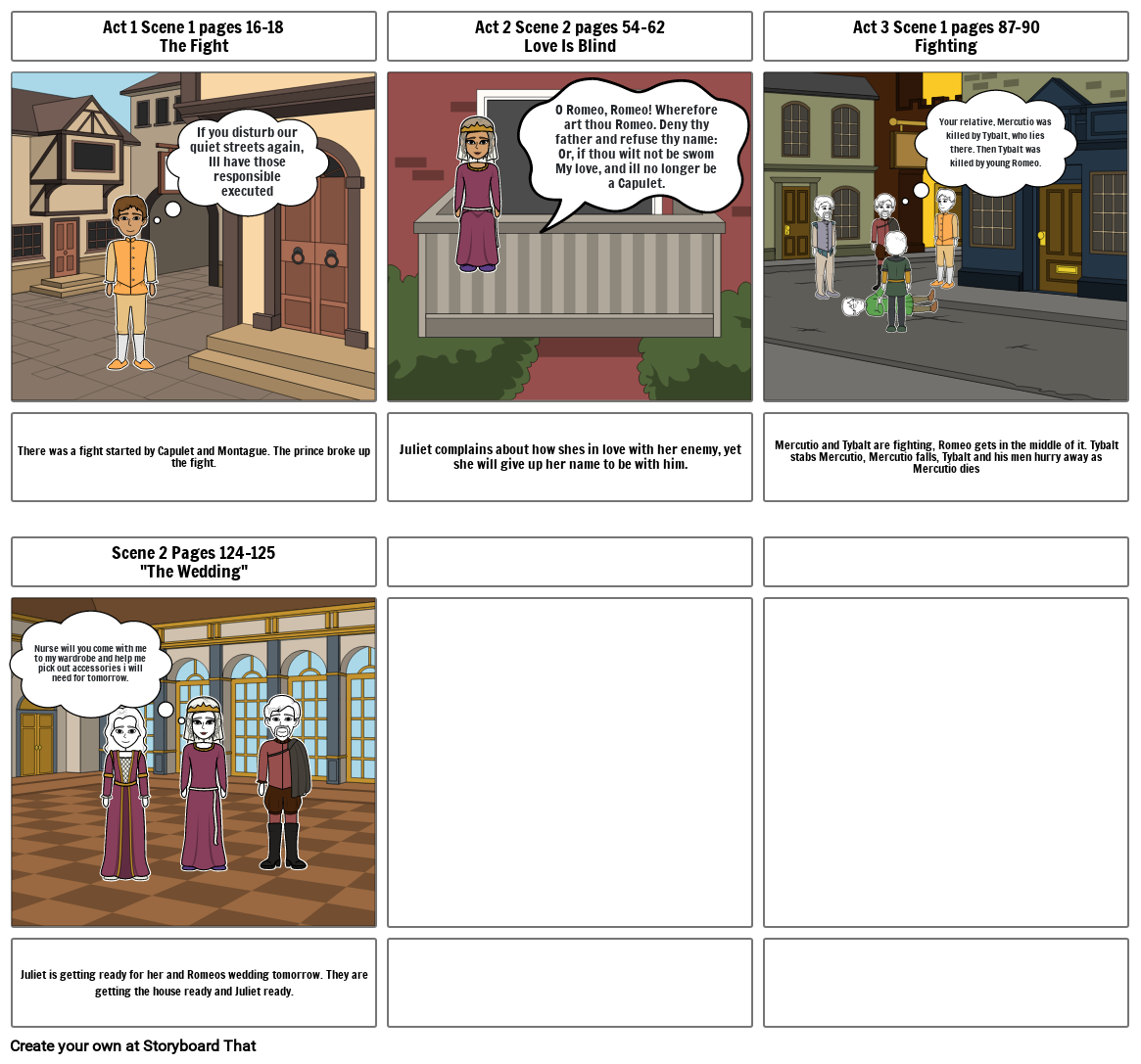 Romeo And Juliet Storyboard By 1c961c91