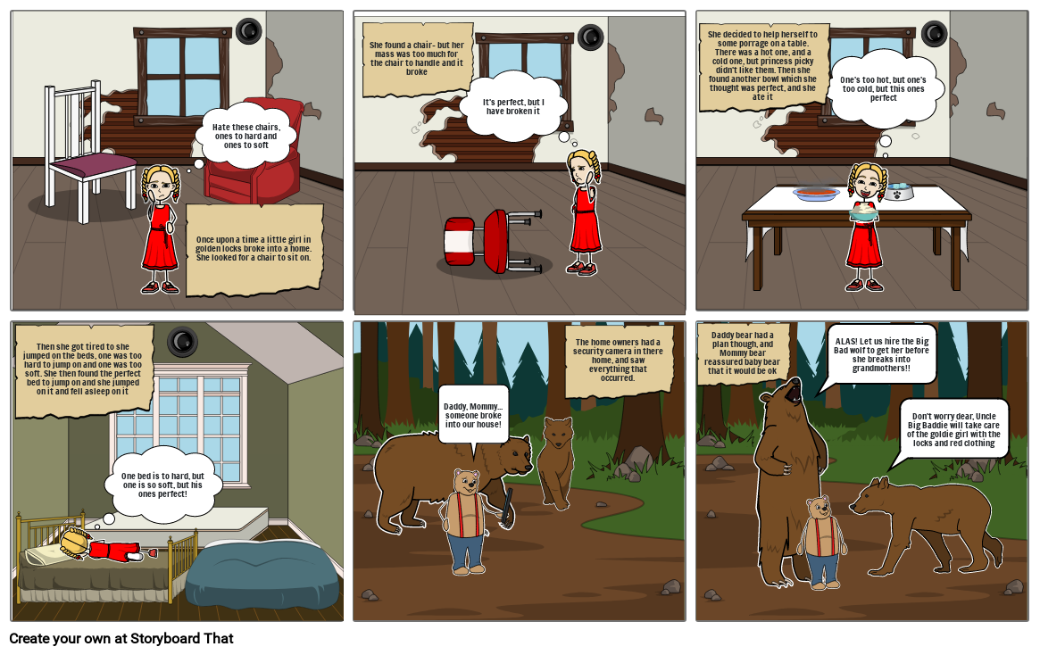 Goldie locks in Red - Part 1 Storyboard by 1cd2fba7