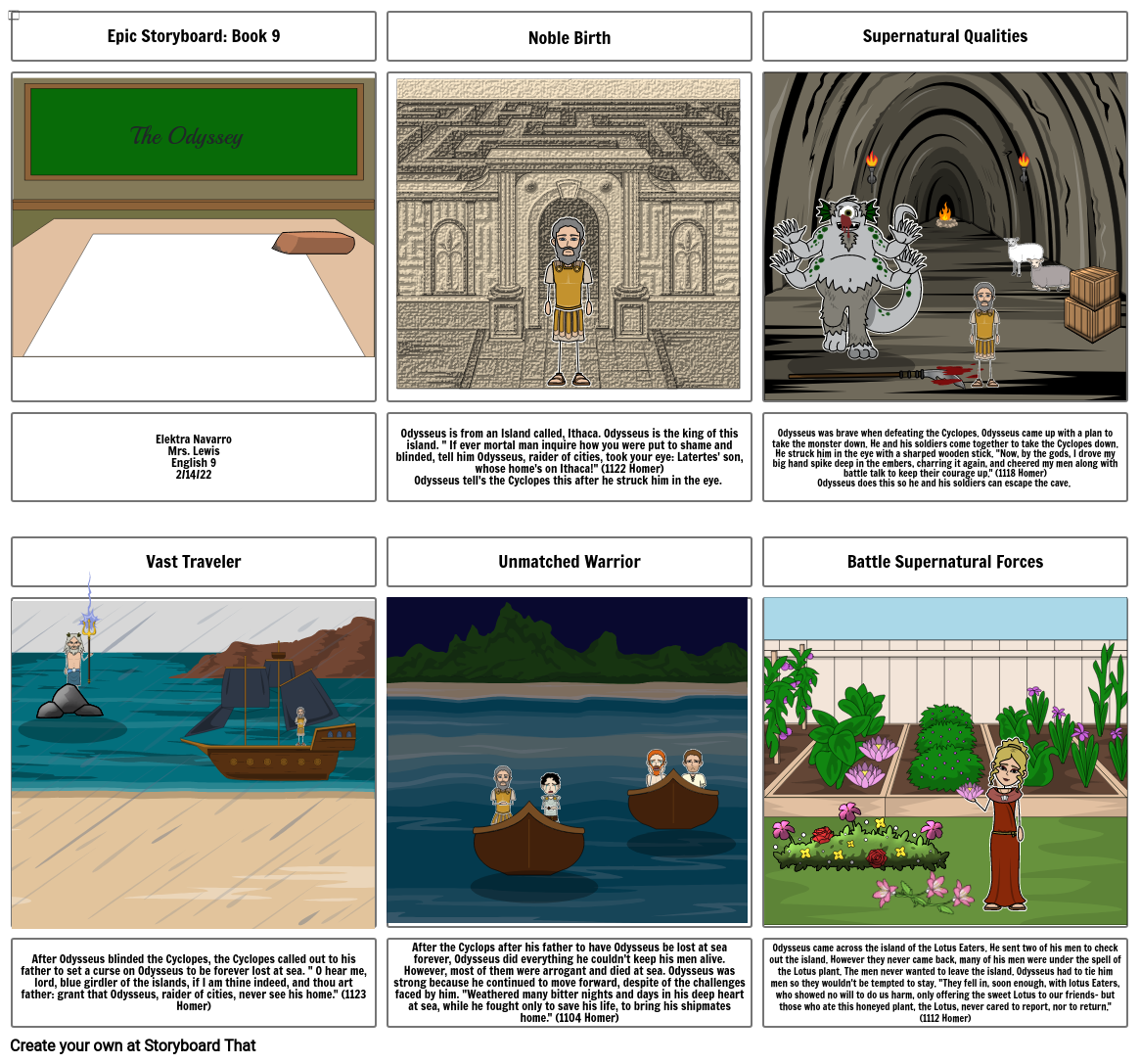 Epic Hero Storyboard