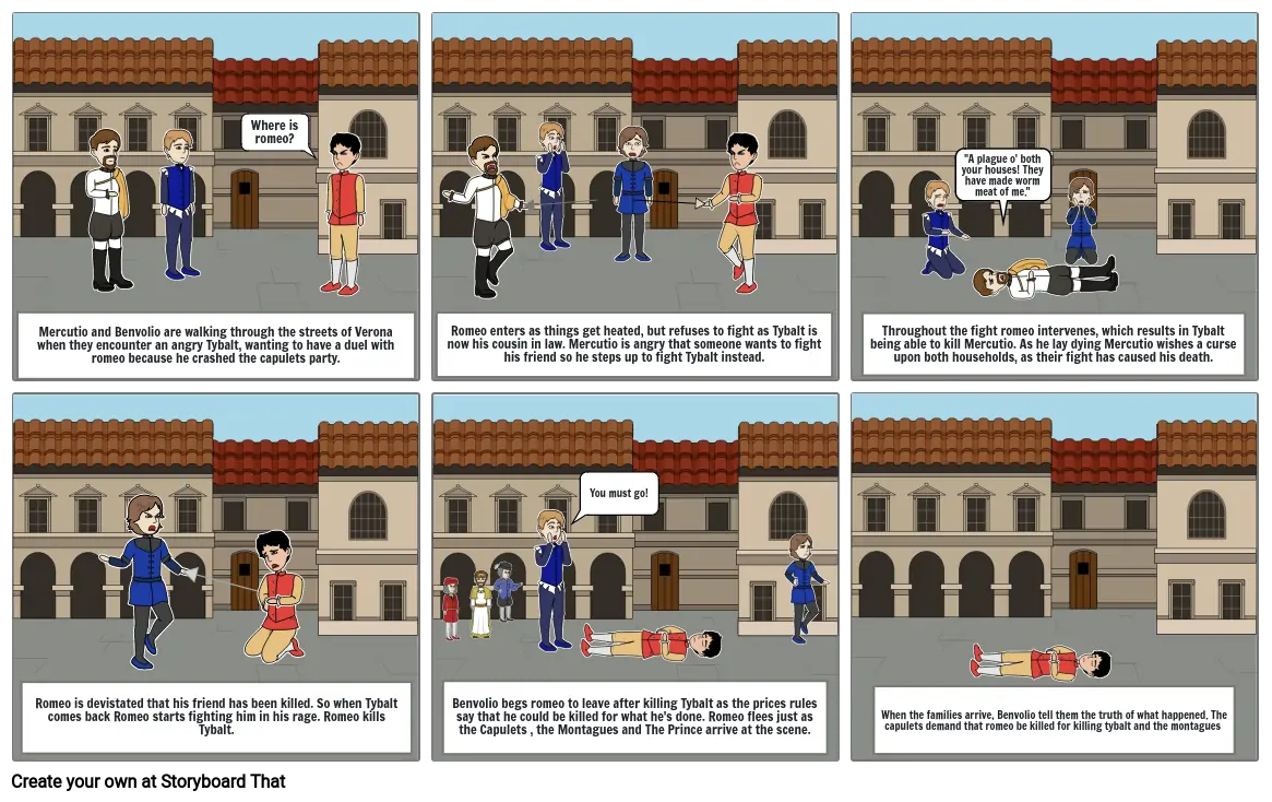 Romeo and juliet story board