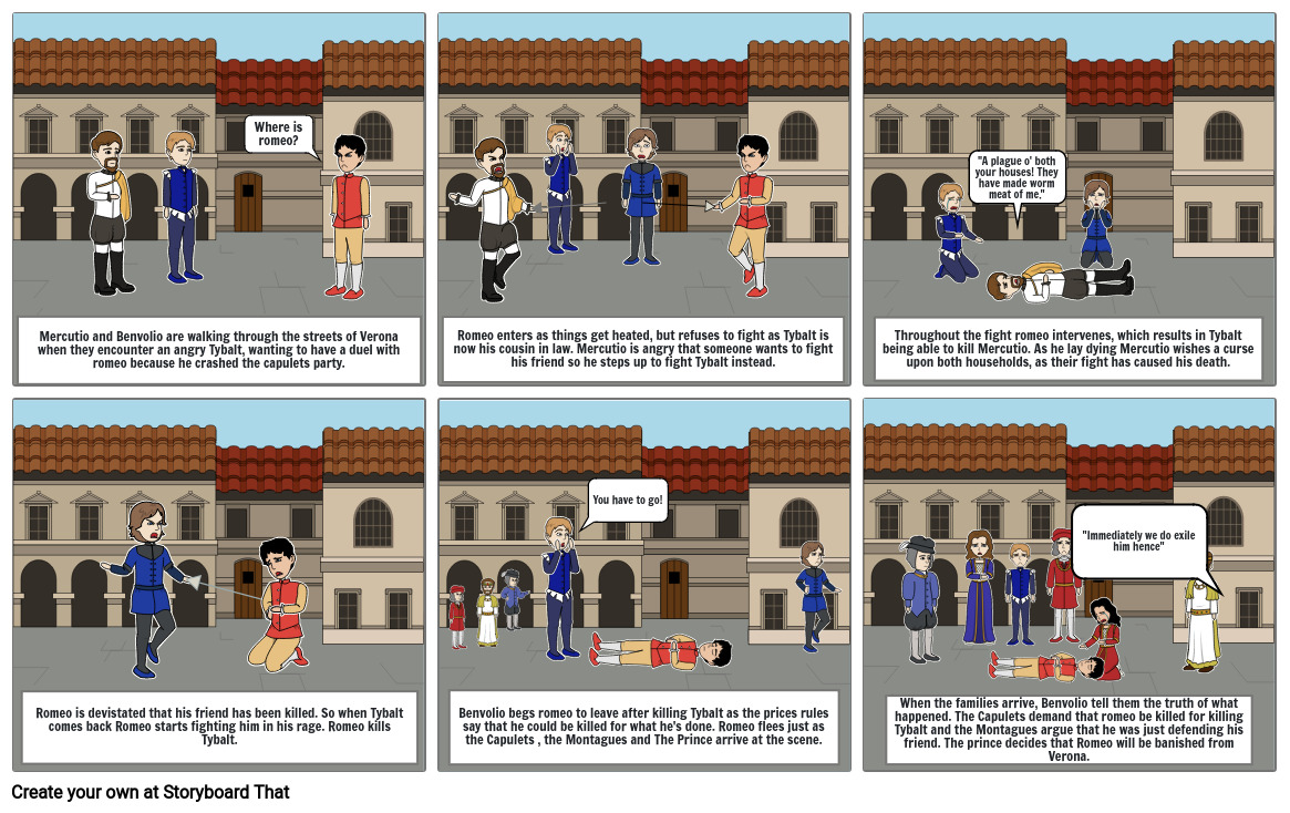 Romeo and juliet story board Storyboard by 1cdcb917