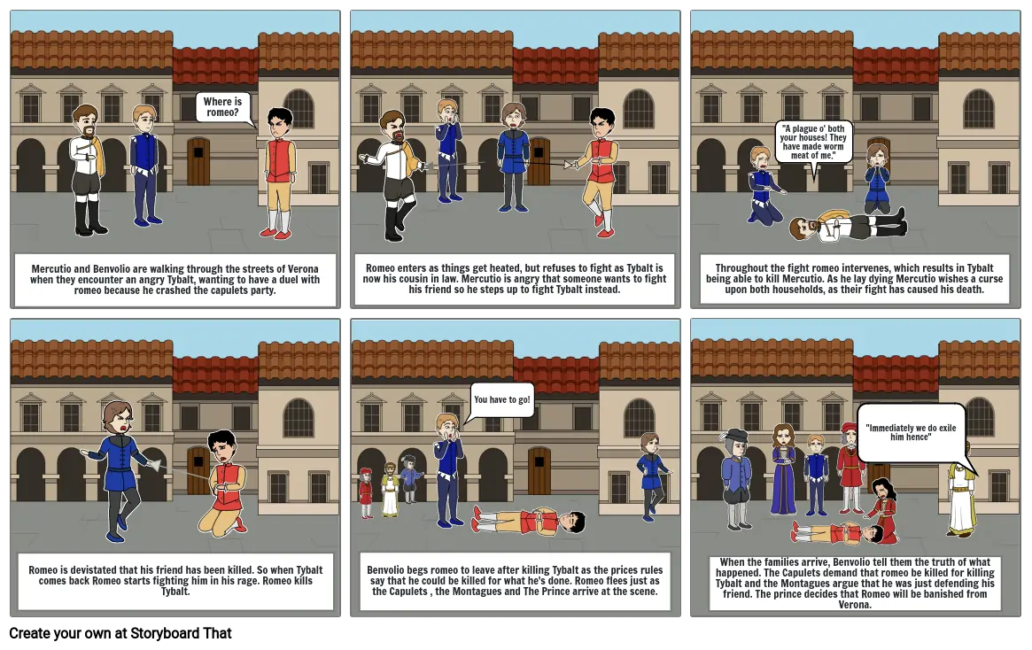 Romeo and juliet story board