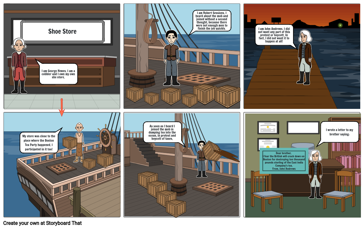 Boston Tea Party Comic Strip Storyboard By 1d7d4b58