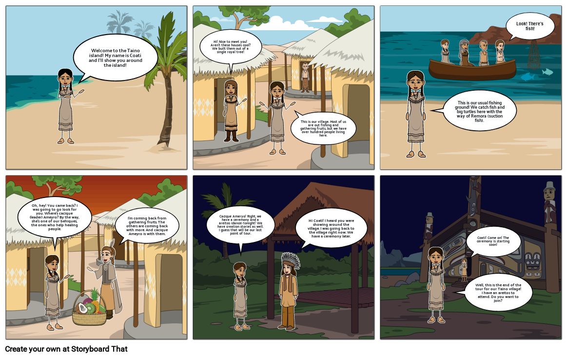 Storyboard of Taino Life