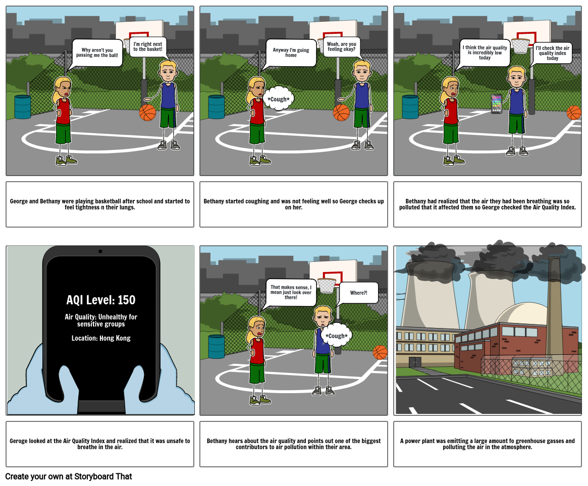 Civics Comic Strip (Air Pollution in Hong Kong)