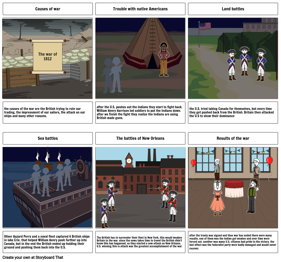 war of 1812 Storyboard par 1e46cac2