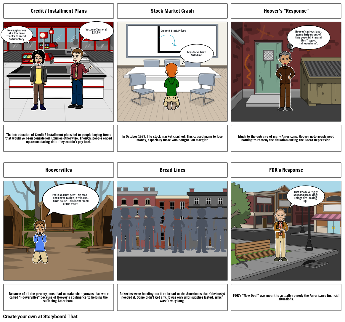 the great depression. Storyboard by 1e7200d0