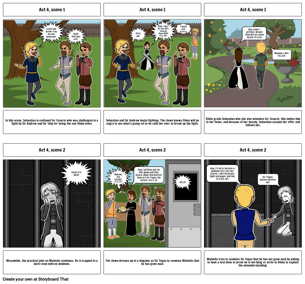 Shakespeare Act 4 Part 1 Storyboard Storyboard