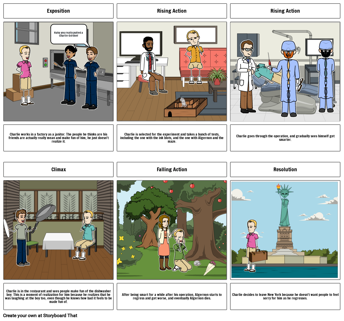 Flowers for Algernon storyboard