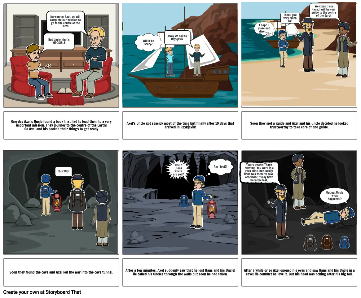 STORYBOARD JOURNEY TO THE CENTRE OF THE EARTH