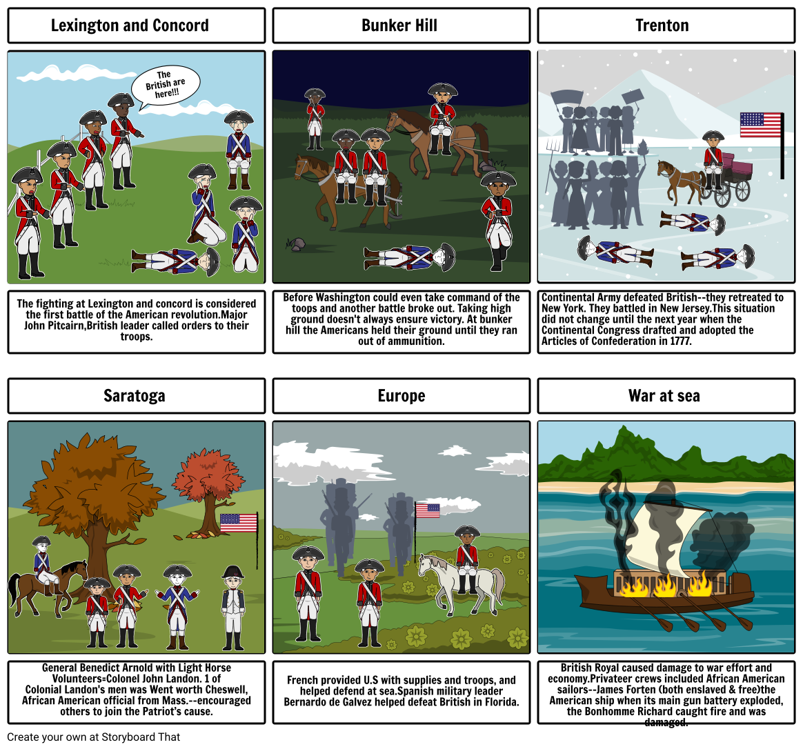 Revolutionary war Storyboard by 20d1d6d210739