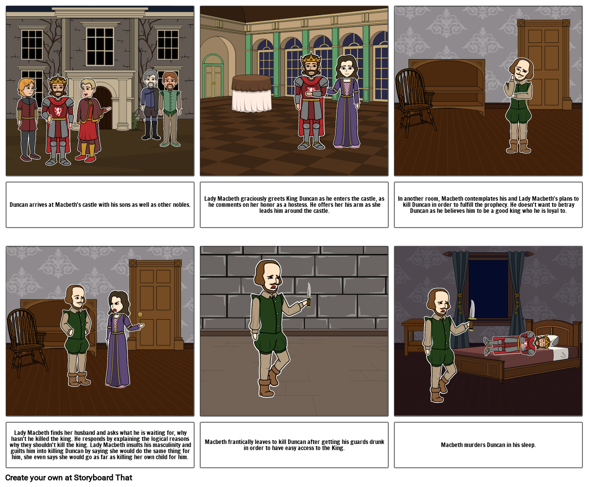 Macbeth Project Comic Strip Storyboard by 20ff74e1