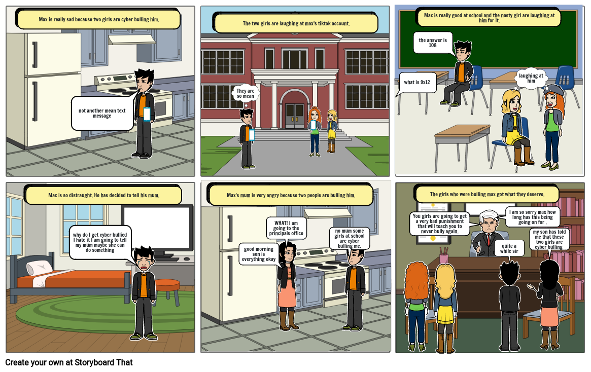 cyber bullying Storyboard by 20jasper