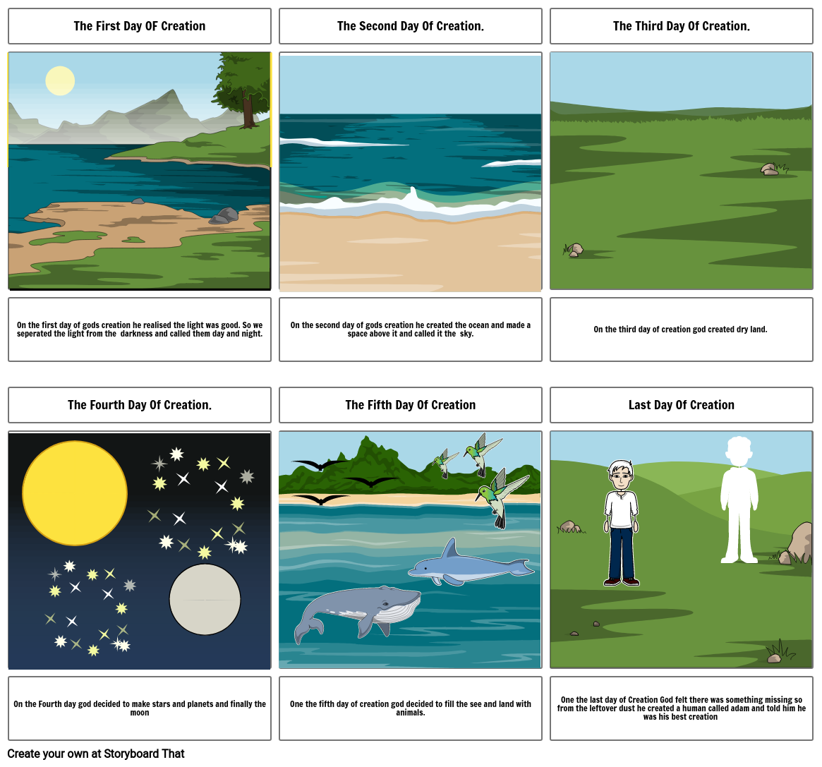 The Creation story of the world Storyboard by 213b3c2b